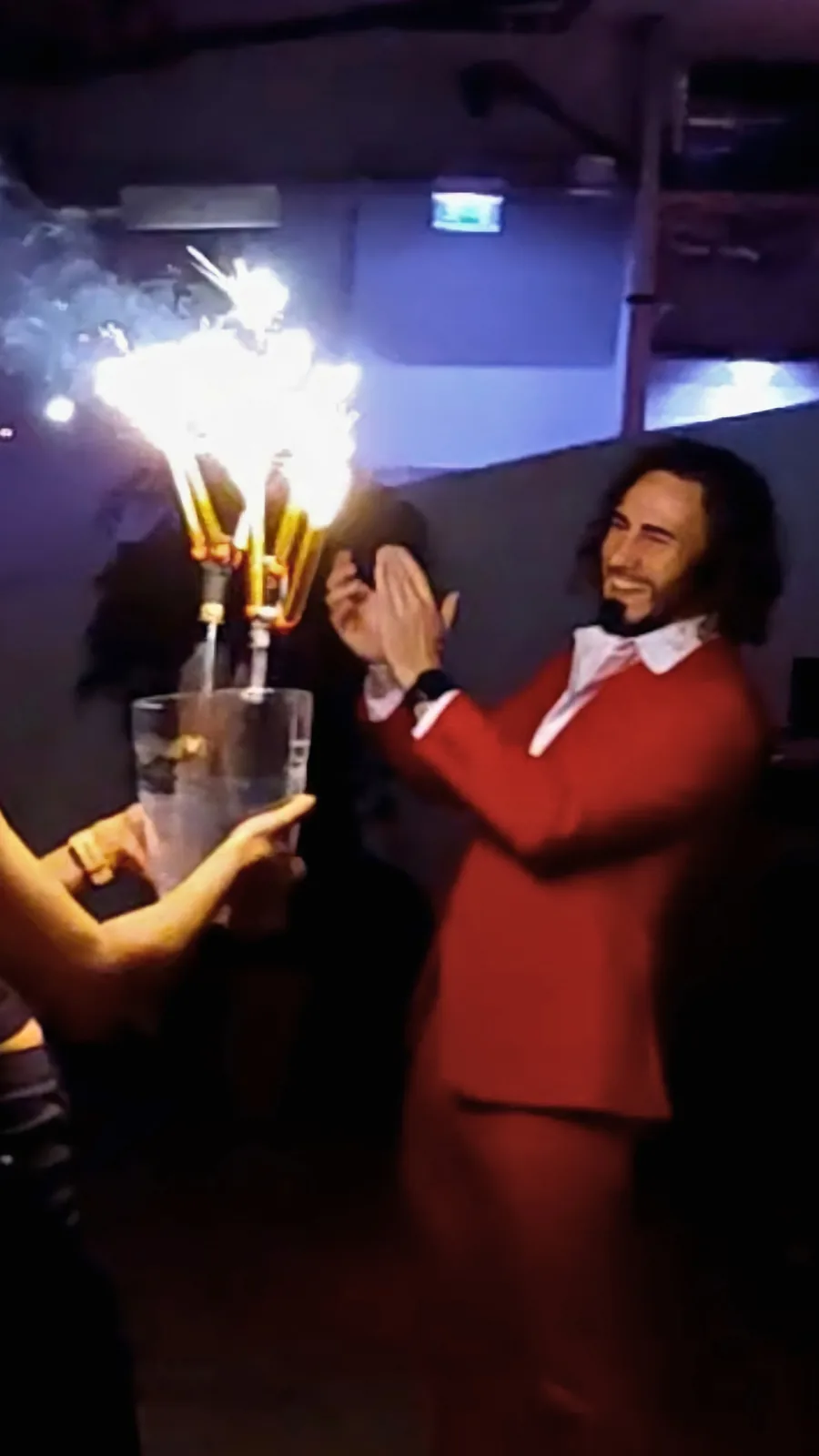 Celebration with sparklers at Bachata Club Nights